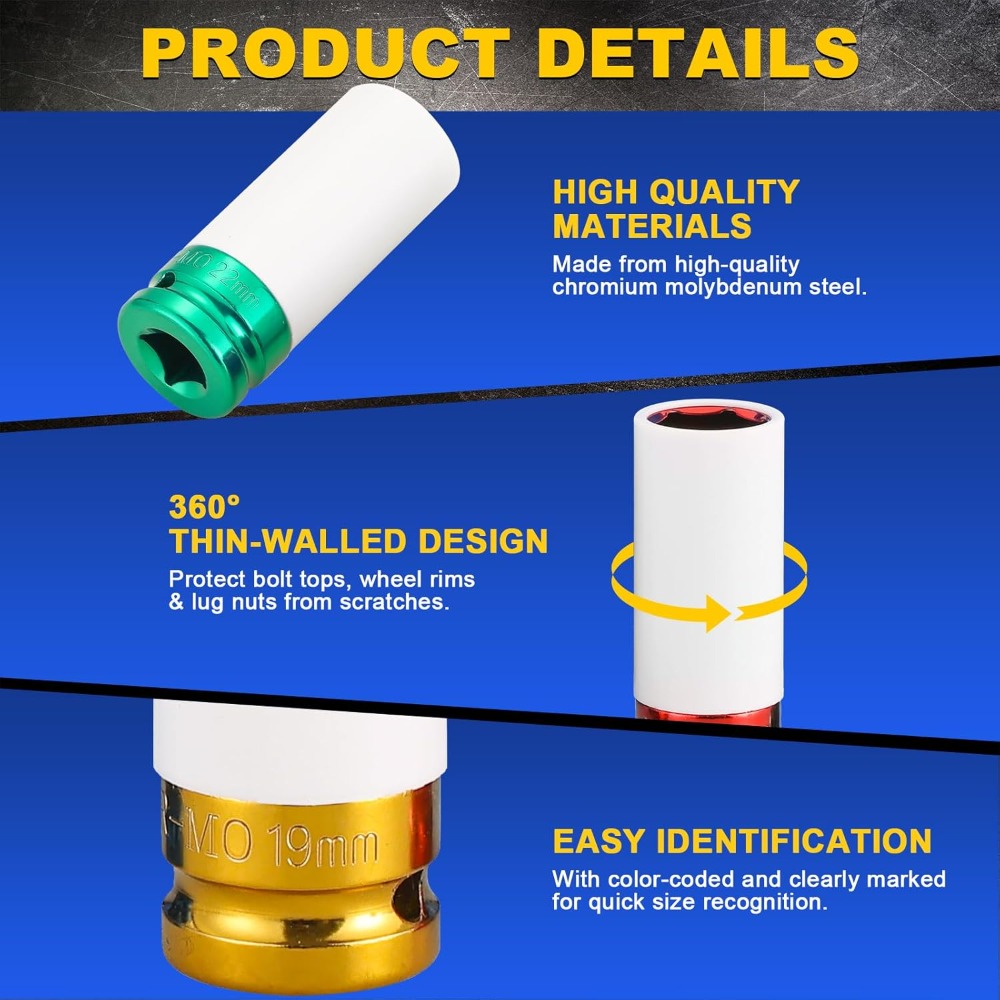 Набор ударных торцевых головок – обзор и цена Impact Socket Thin Wall Deep Metric Set
